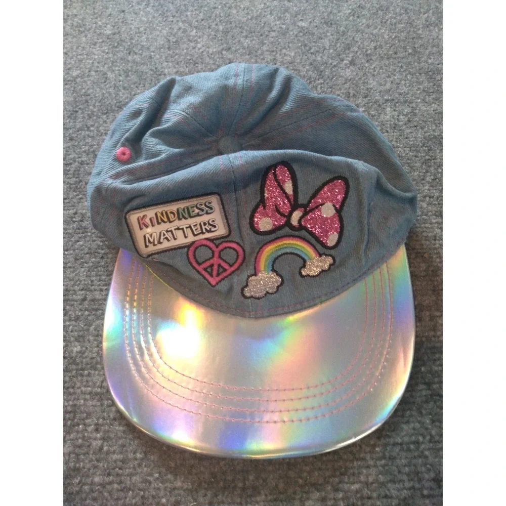 Disney Parks Minnie Mouse Kindness Matters Denim Baseball Cap Girls Hat